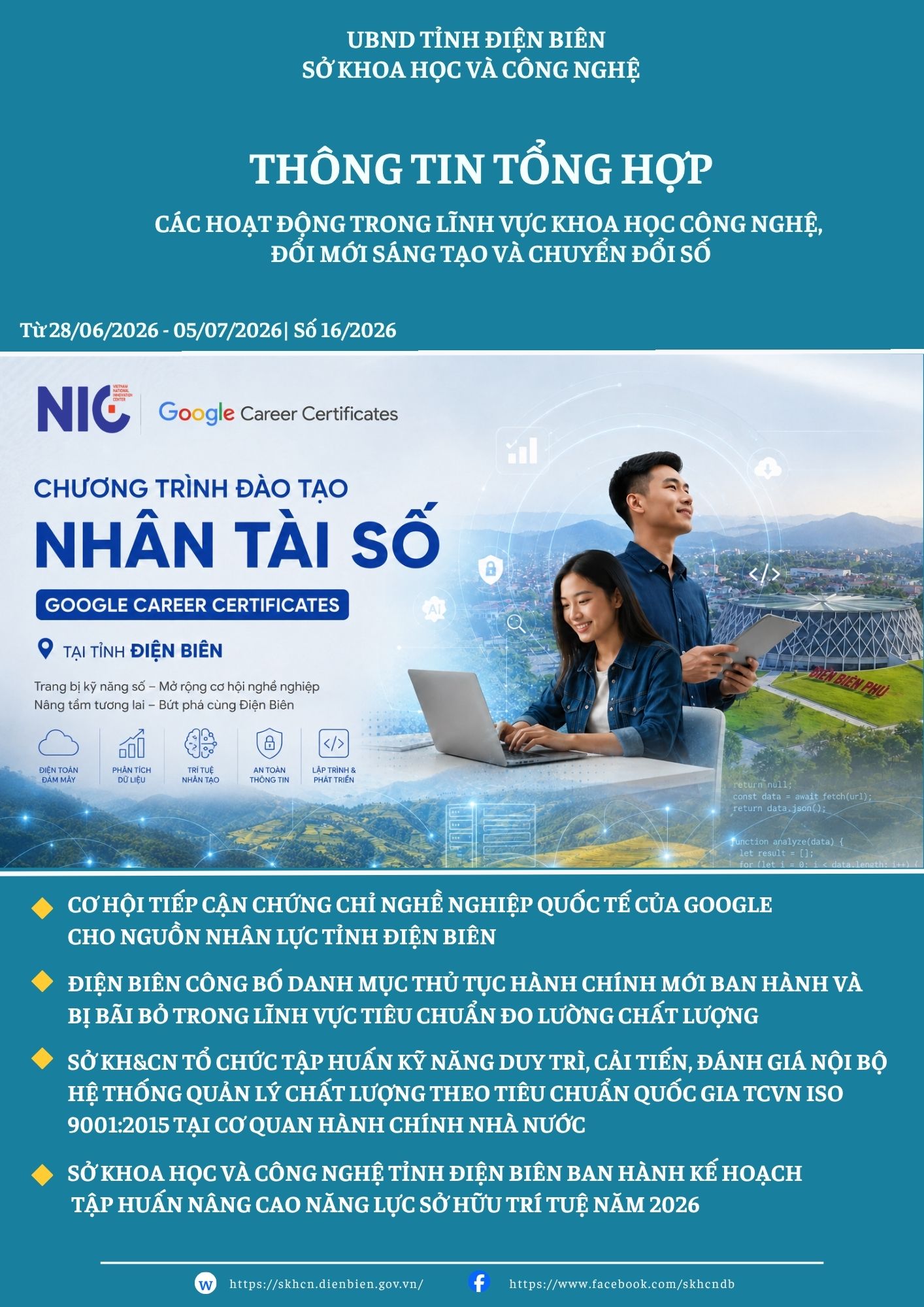 Bản tin tổng hợp các hoạt động trong lĩnh vực khoa học và công nghệ, đổi mới sáng tạo và chuyển đổi số hàng tuần (Số 16/2026).