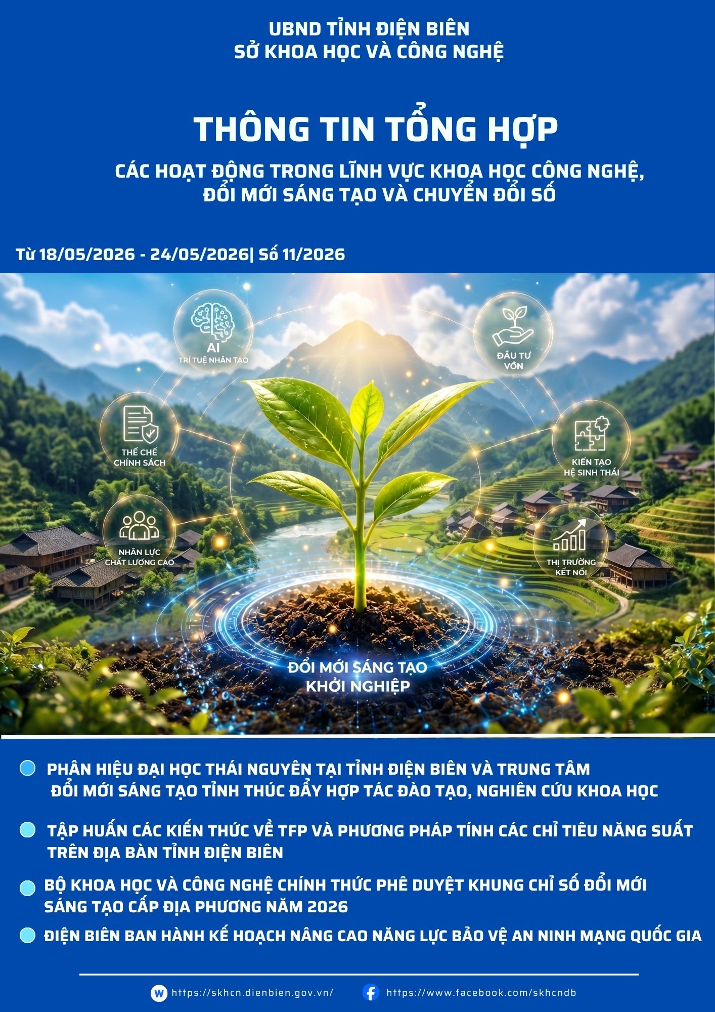 Tổng hợp thông tin các hoạt động trong lĩnh vực KHCN, ĐMST và chuyển đổi số ( 11/2026)